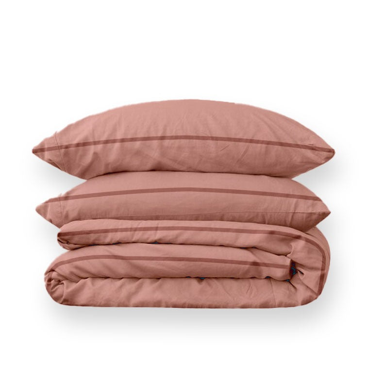 Refand- Double Face Cotton Duvet Cover & 2 Pillow Cases Brown