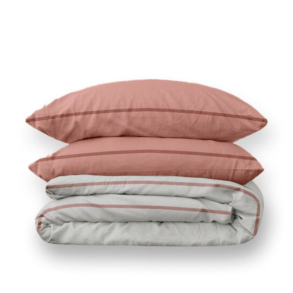 Refand- Double Face Cotton Duvet Cover & 2 Pillow Cases Brown