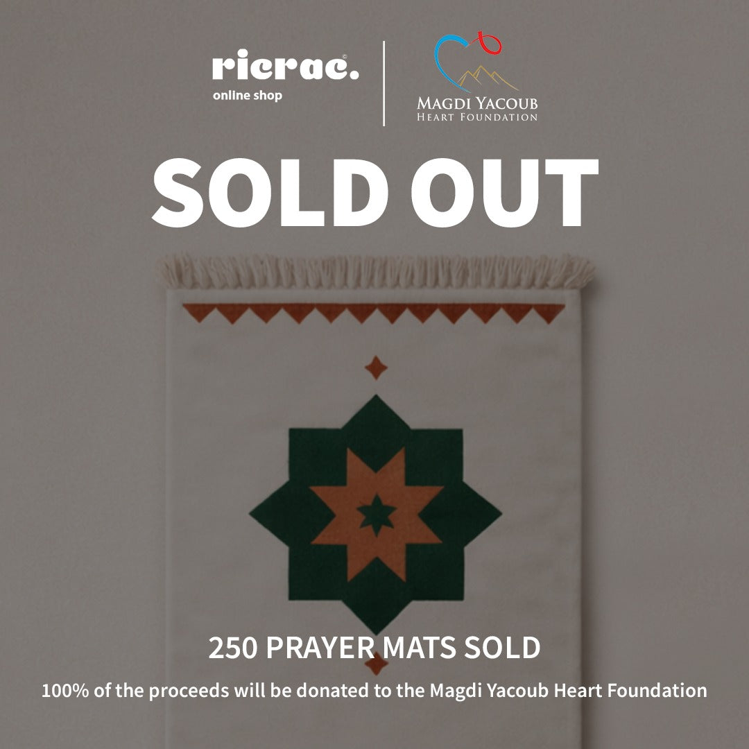 LIMITED EDITION Printed Fiber Padded Prayer Mat- Orange Star motifs