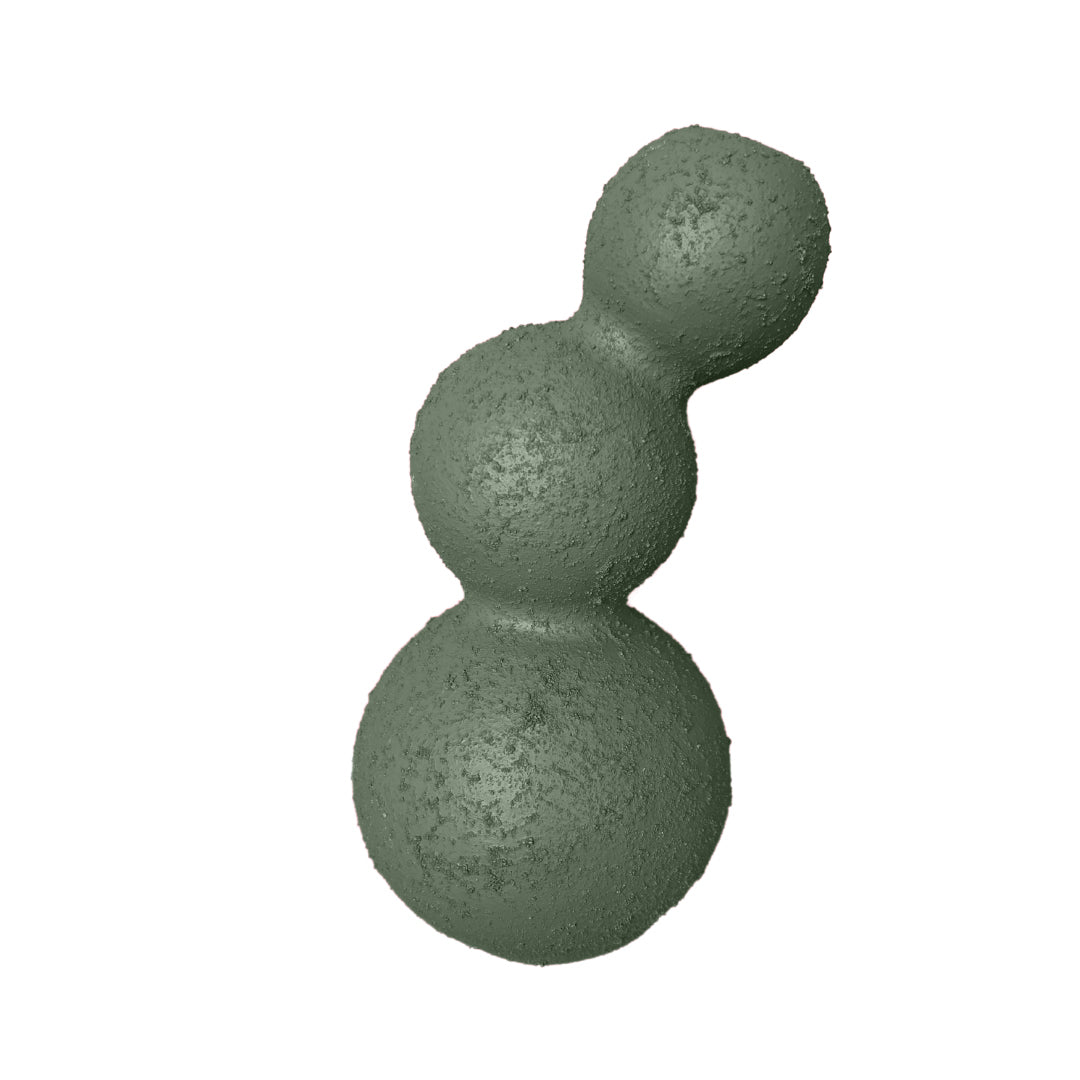 Rukaba Sculptural Clay Vase – Triple Form Curve with stacked round form and textured surface.