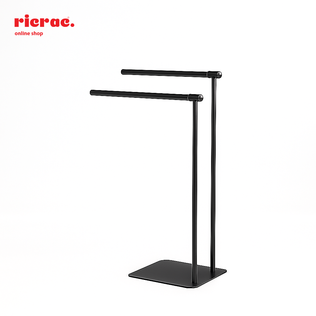 Ravony- Towels Metal Stand in sleek black design for modern bathrooms and spas, providing style and functionality.