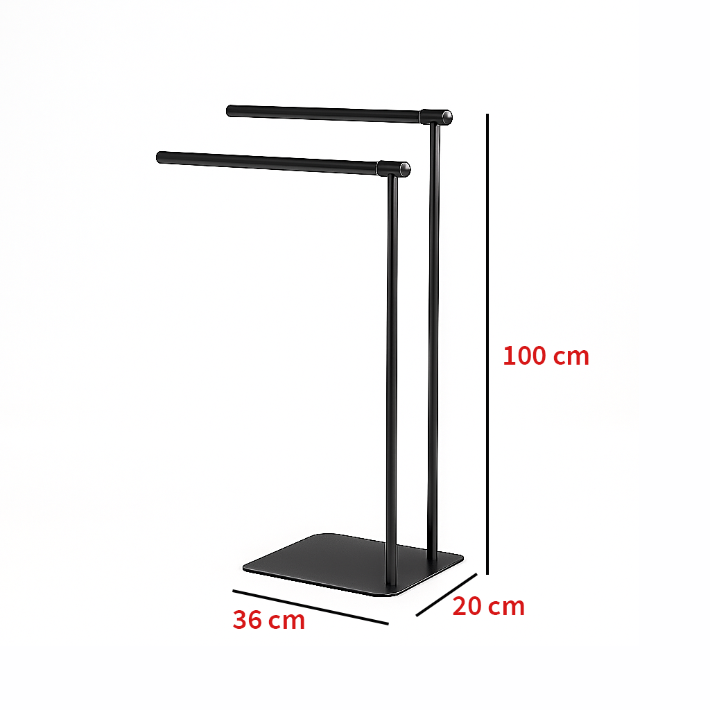 Ravony- Towels Metal Stand with sleek design and dimensions of 100 cm height, 36 cm width, and 20 cm depth.