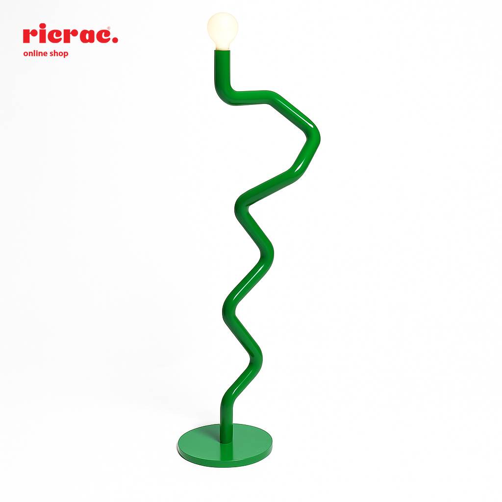 Metal lighting unit in a zigzag design, finished in green and designed for modern interiors.