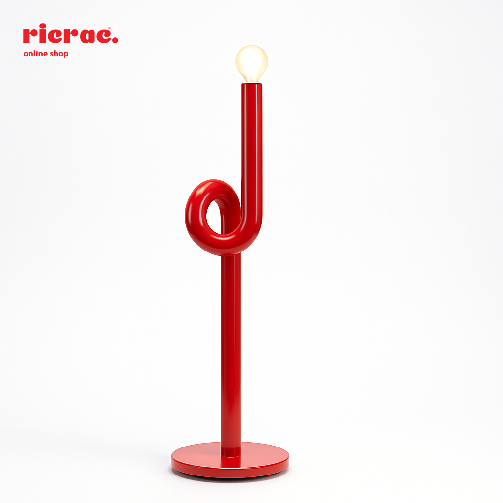 Roccia Metal Lighting Unit showcasing a minimalistic red design, ideal for modern room decor.