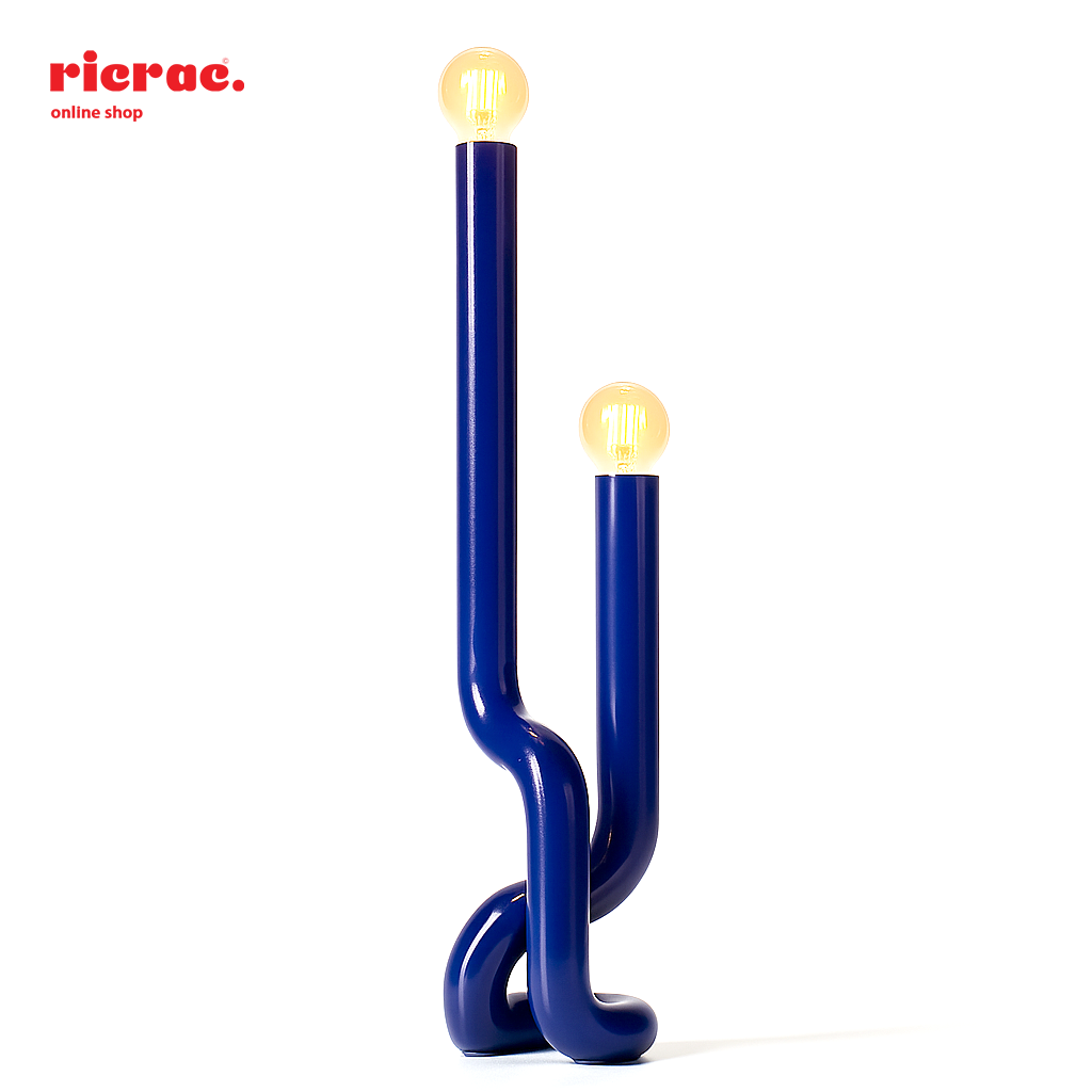 Ranova metal lighting unit featuring a chic zigzag silhouette with a vivid yellow finish and sturdy base.