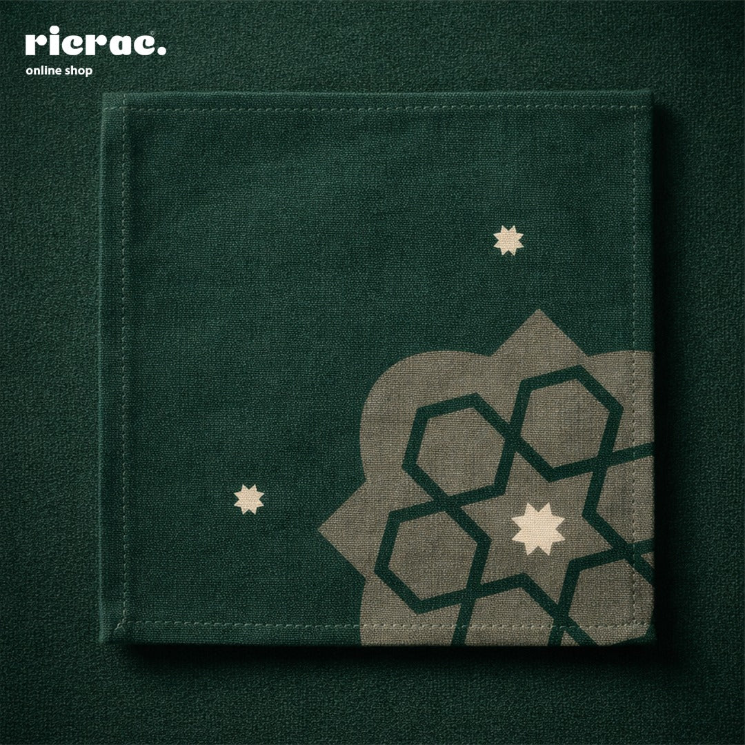 Waterproof Cutlery Napkins – Arabesque pattern Green