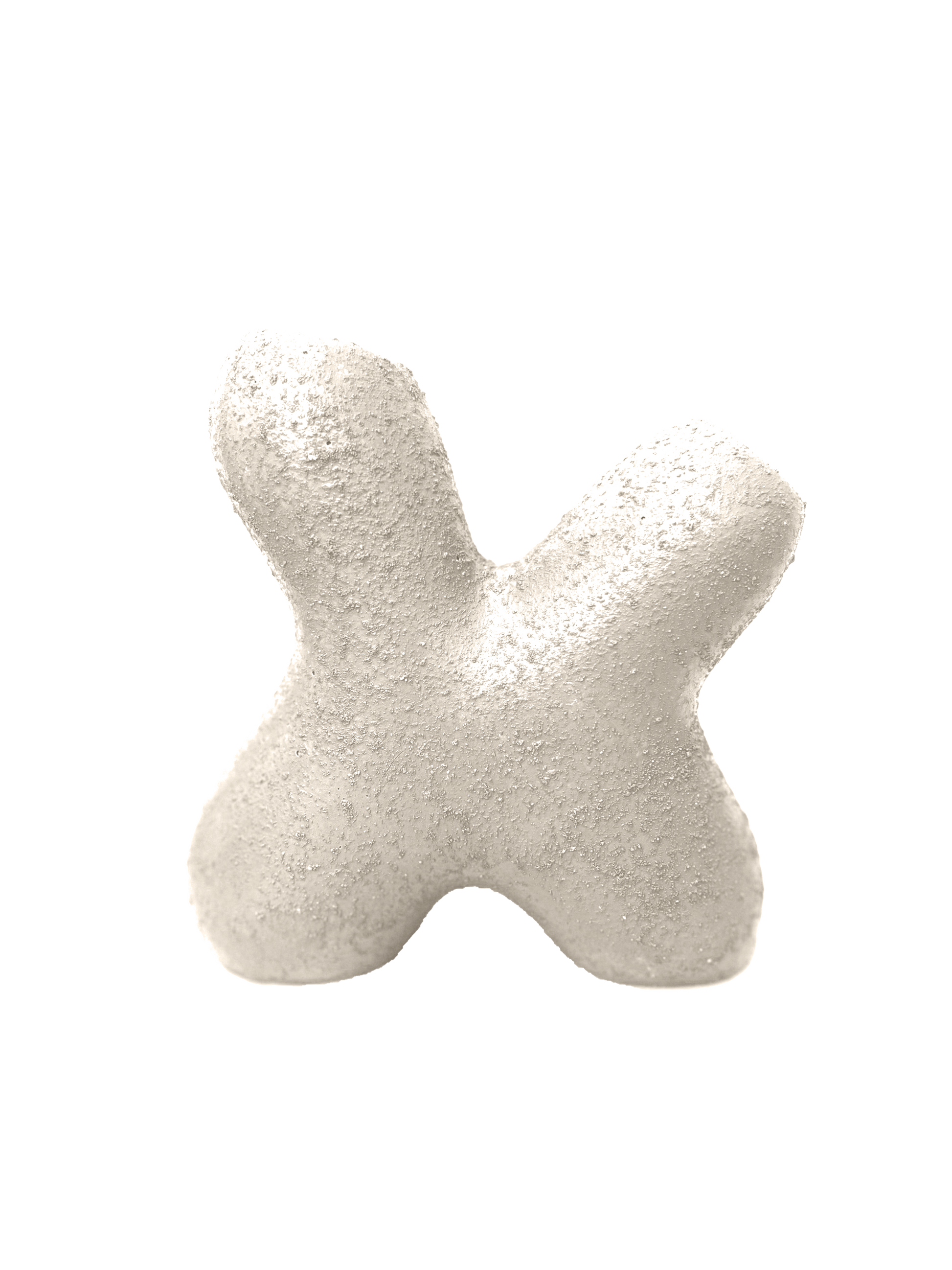 handcrafted clay accessory in an X shape, perfect for decorative use in any room, featuring a minimalist design.