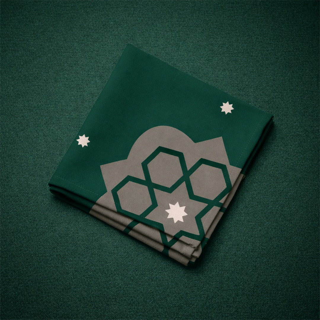Waterproof Cutlery Napkins – Arabesque pattern Green