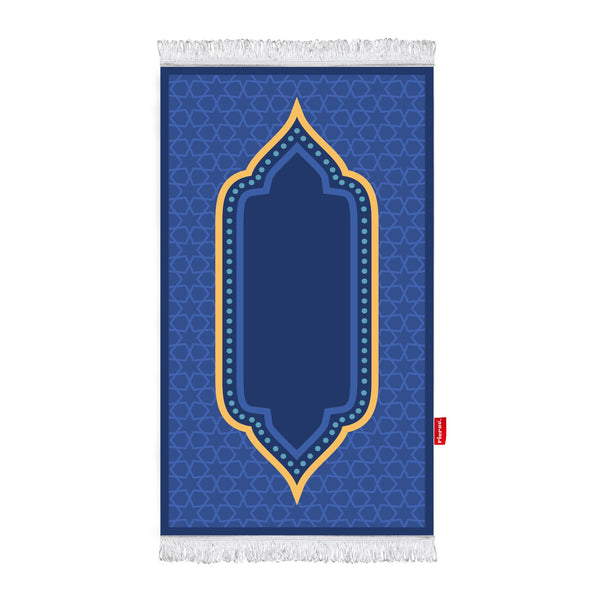 Printed Fiber Padded Prayer Mat- Blue