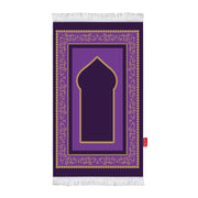 Printed Fiber Padded Prayer Mat- Purple and Gold
