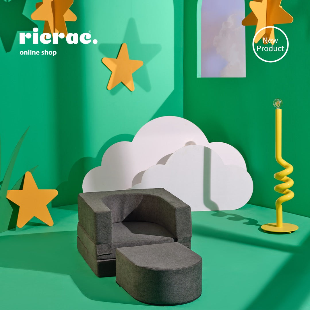 Ragoola- Multi functional Kids Chair in colorful playroom setting with clouds and stars.