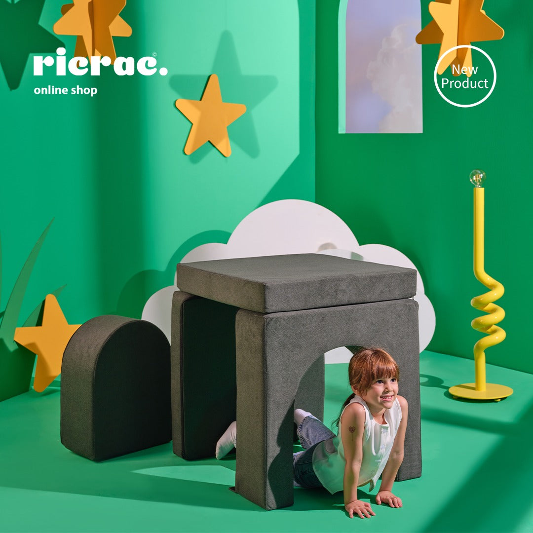 Ragoola- Multi functional Kids Chair in a playful setting with a child exploring the design.