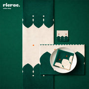 طقم طاولة مقاوم للماء – نقش إسلامي مع زخارف نجوم برتقالية