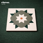 Coasters –  Islamic pattern with green flower motifs