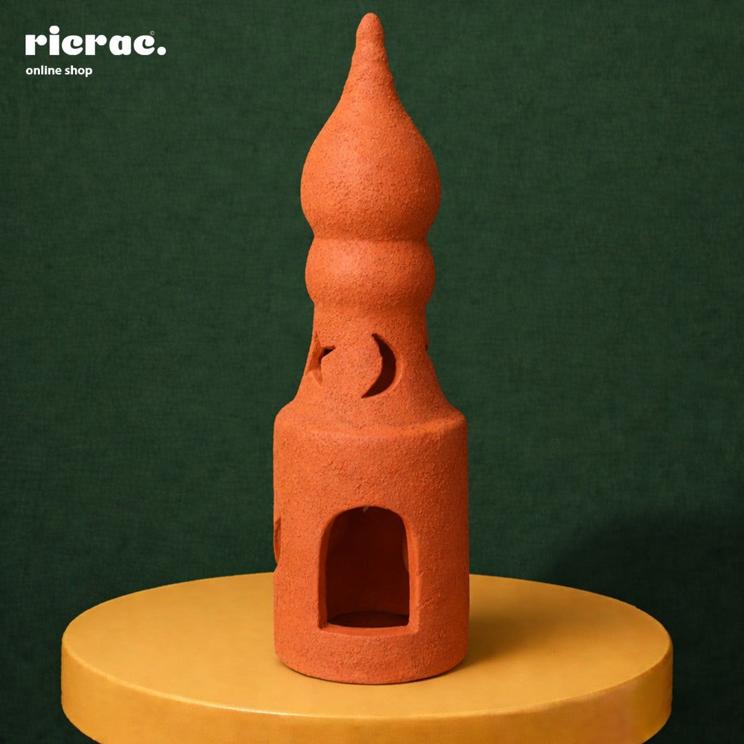 Raleema- Ramadan Clay Accessory in a clay tower design, perfect for Ramadan decor and celebrations.