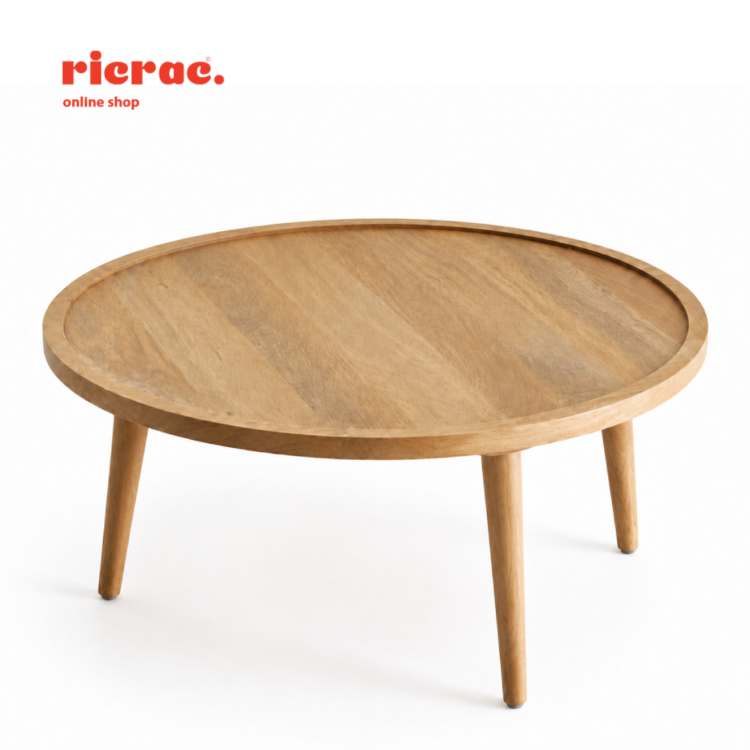 Rova-Center Table featuring a circular design in wood, perfect as a standalone or part of seating arrangements.