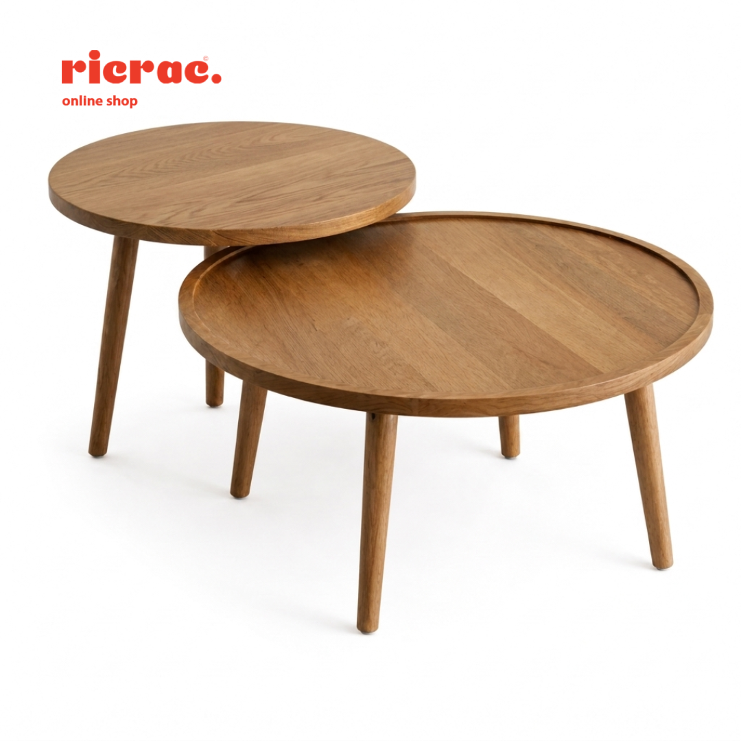 Rova-Center Table featuring circular design, perfect for blending with sofas and armchairs in various settings.