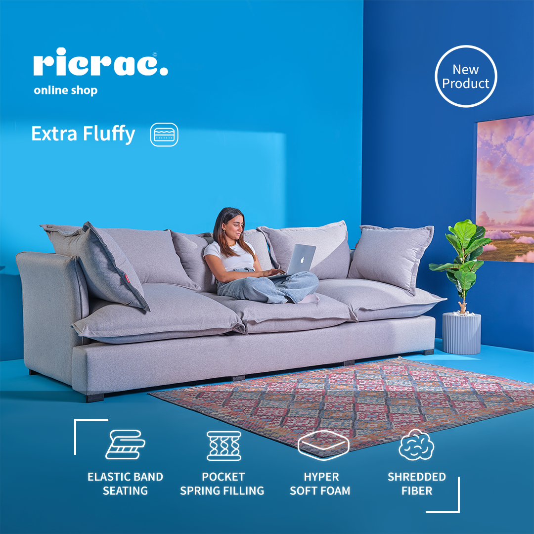 Rakolo- Ultra Fluffy 3 Seaters Sofa