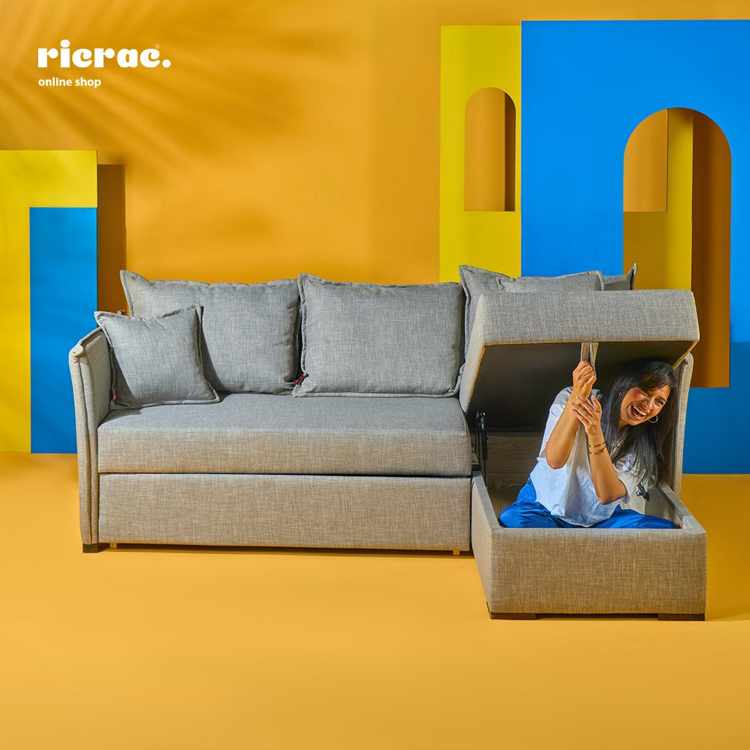 Rifal L-Shape Bed - Stylish Sofa & Comfortable Bed - Ricrac Shop