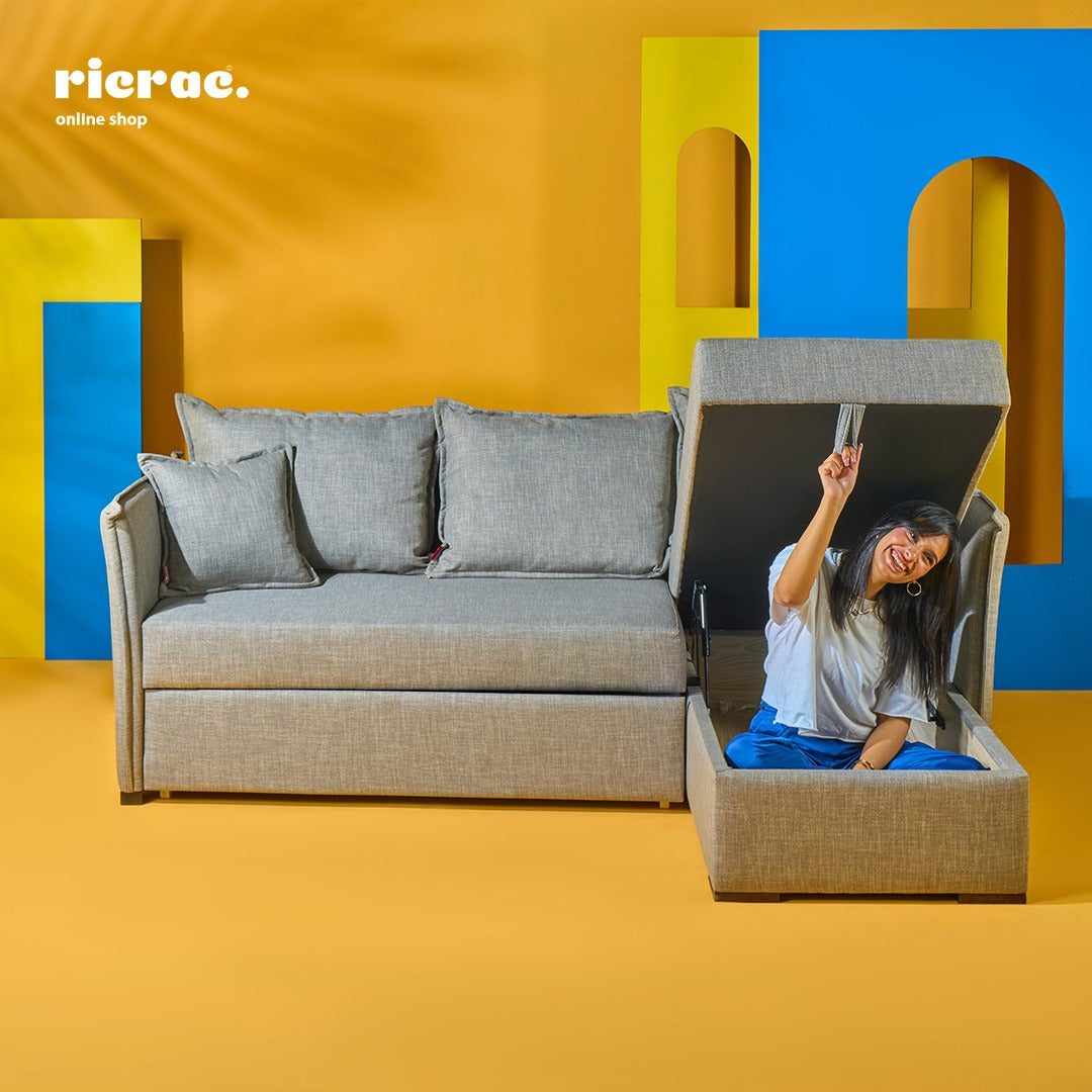 Rifal L-Shape Bed - Stylish Sofa & Comfortable Bed - Ricrac Shop