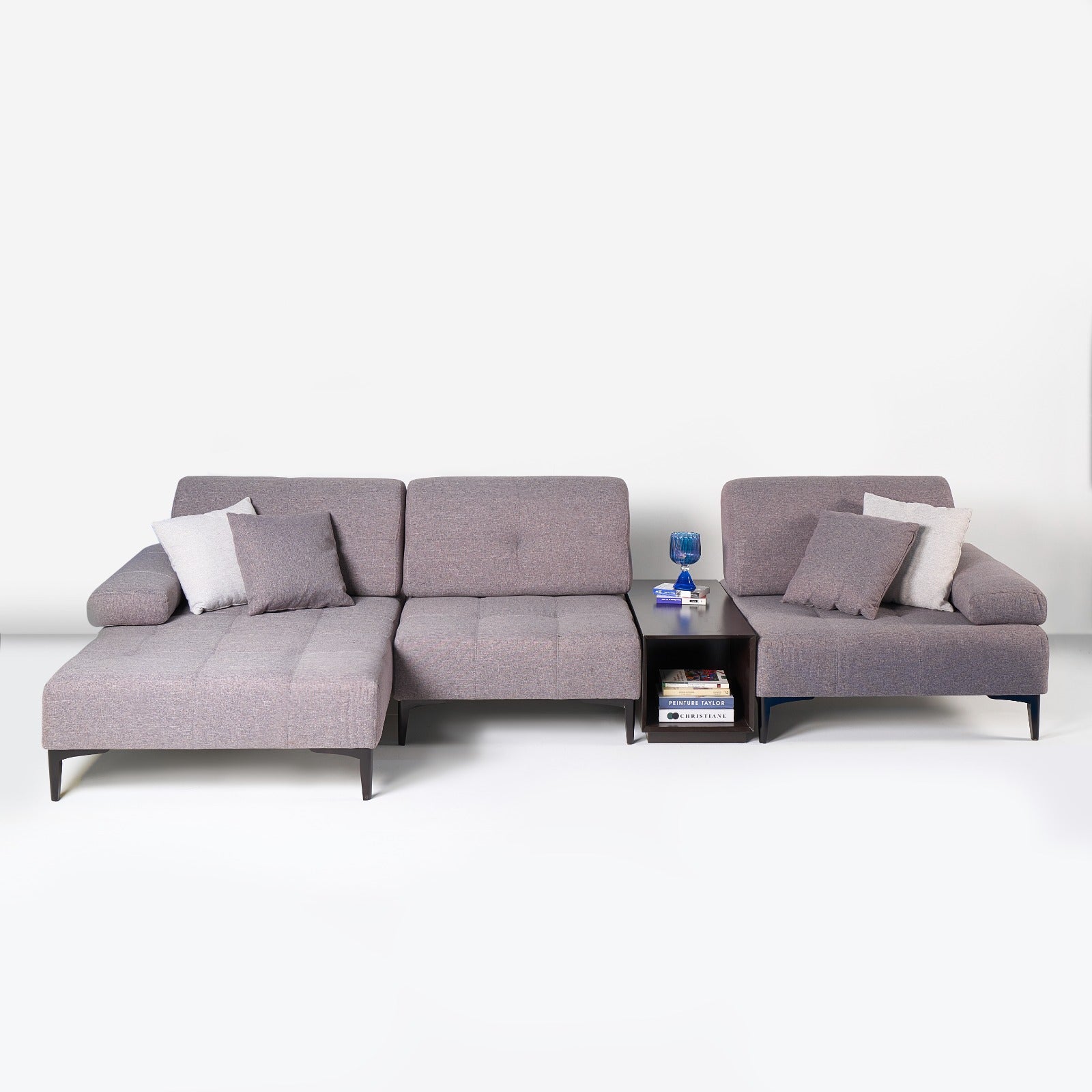 Rauf L Shape Sofa - Luxe Comfort Charcoal Sofa - Ricrac Shop