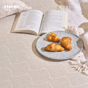 Jacquard Poly Cotton- TC200- Flowers Bed Sheet Set with 2 Pillow cases