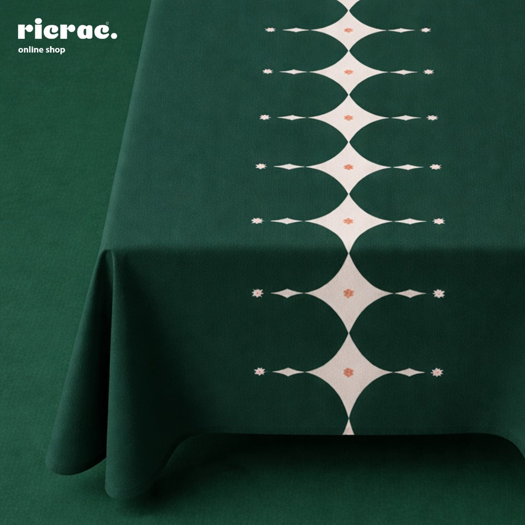 Waterproof Table Cover – Celtic Knots - Green with Orange