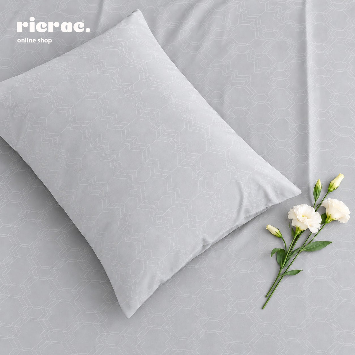Jacquard Tencel Bed Sheet Set with 2 Pillow Cases - Honeycomb
