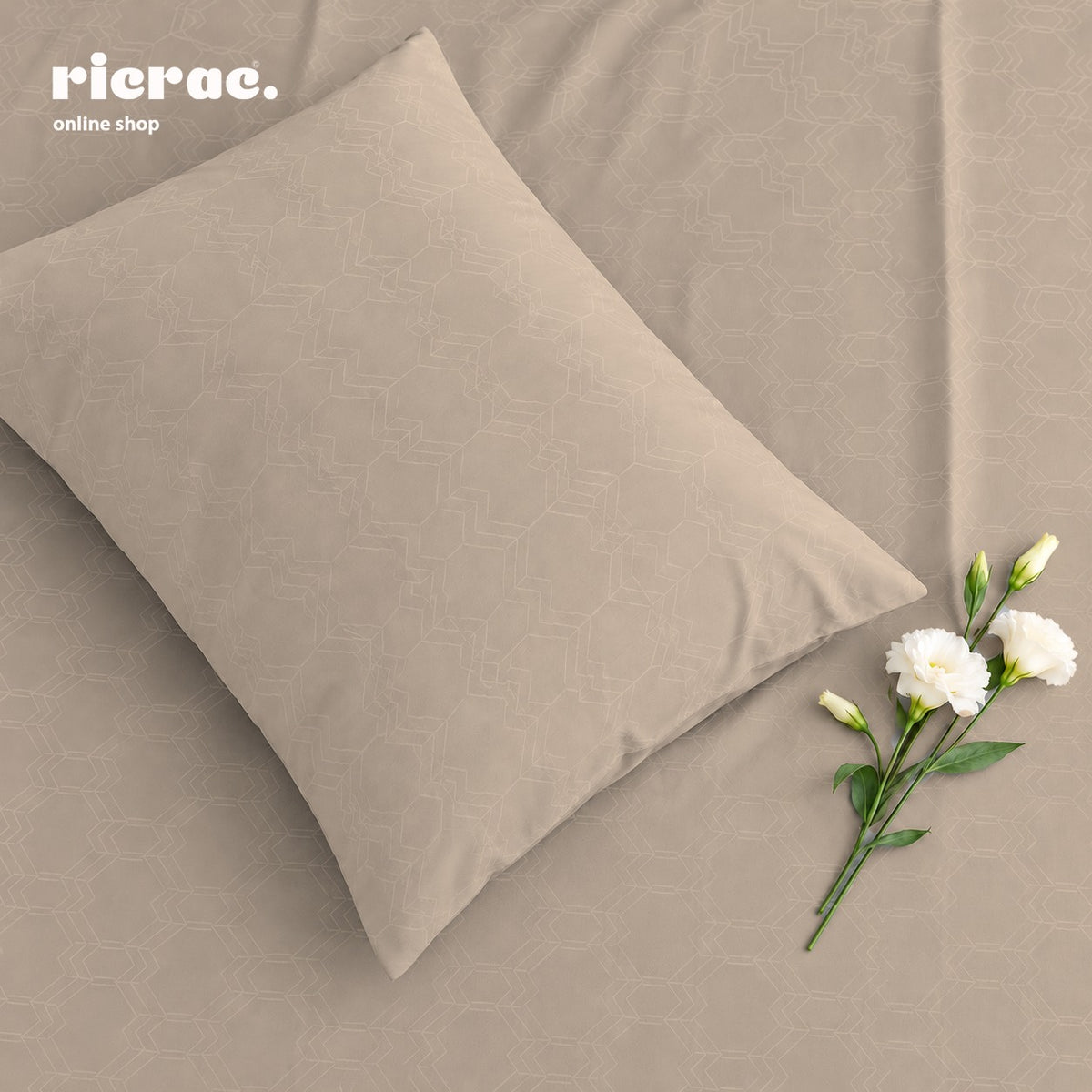 Jacquard Tencel Bed Sheet Set with 2 Pillow Cases - Honeycomb