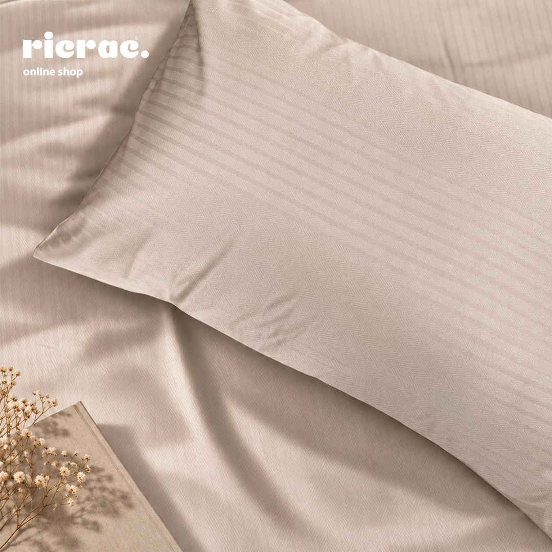 Jacquard Tencel Bed Sheet Set with 2 Pillow Cases - Zigzag