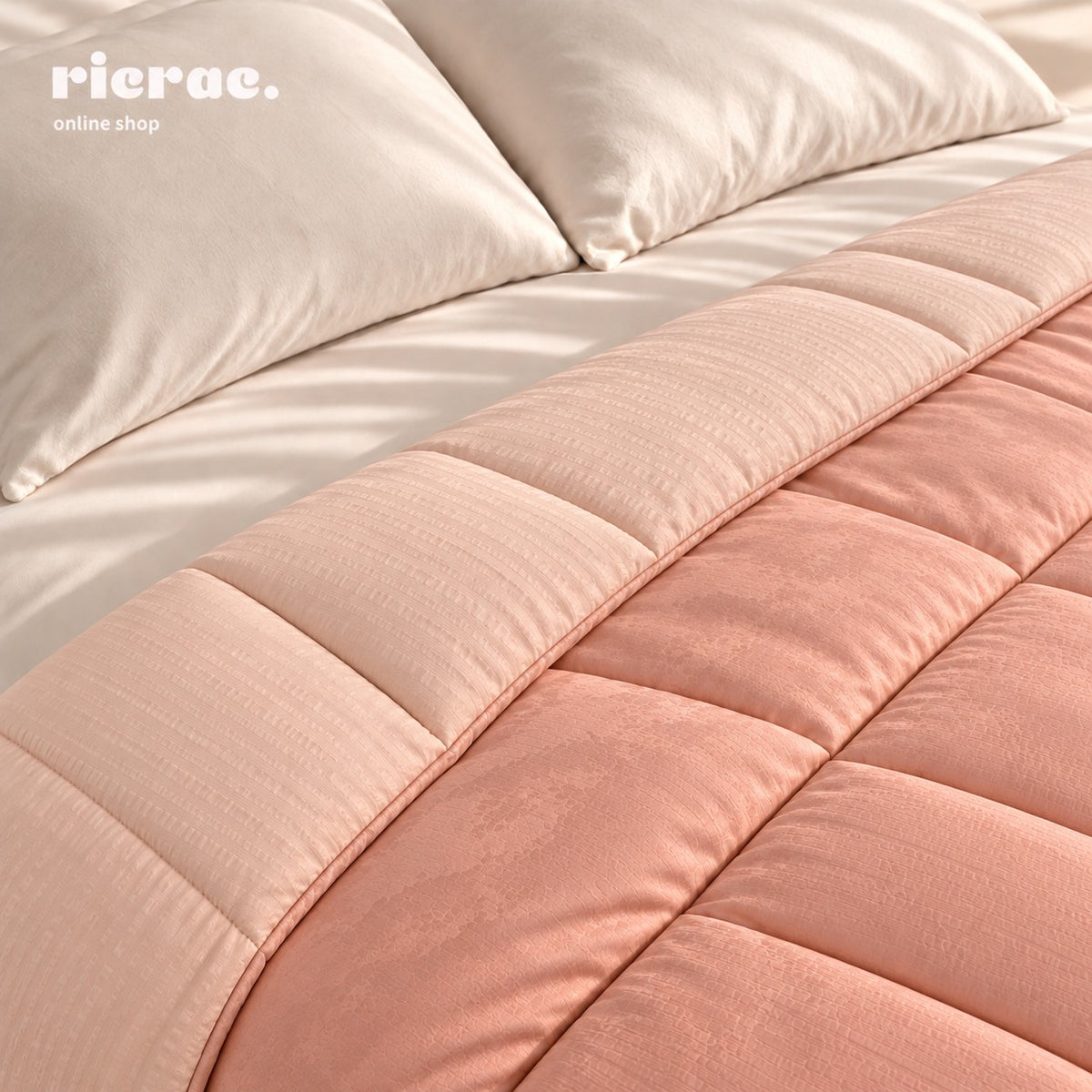 Double Face Duvet Set & 2 Pillow Cases - Embossed Stripes