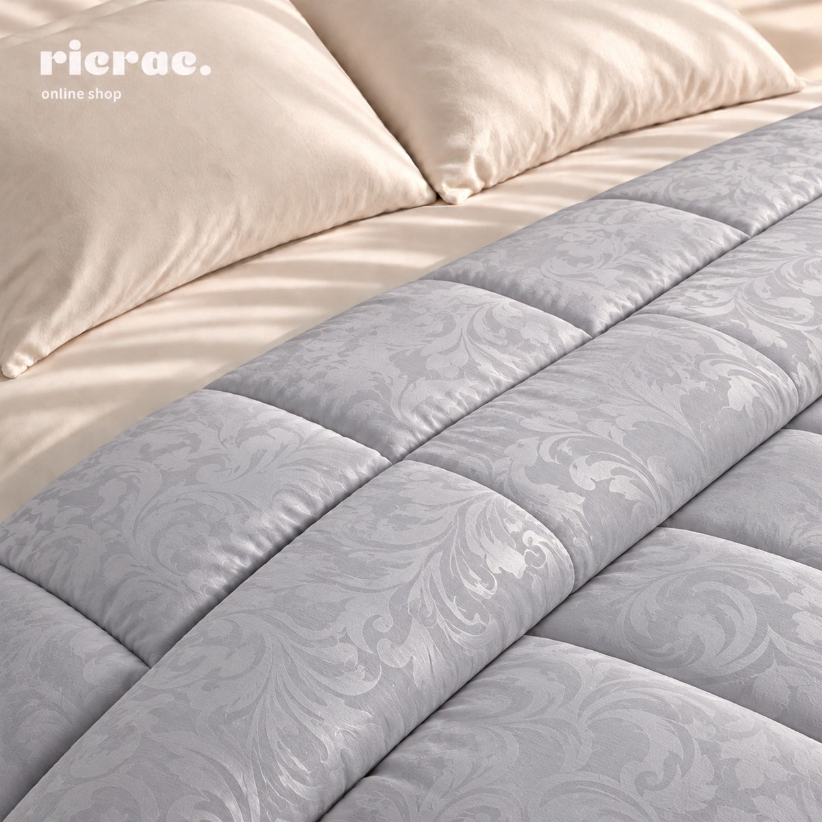 Jacquard Tencel Comforter & 2 pillow cases- Flowers