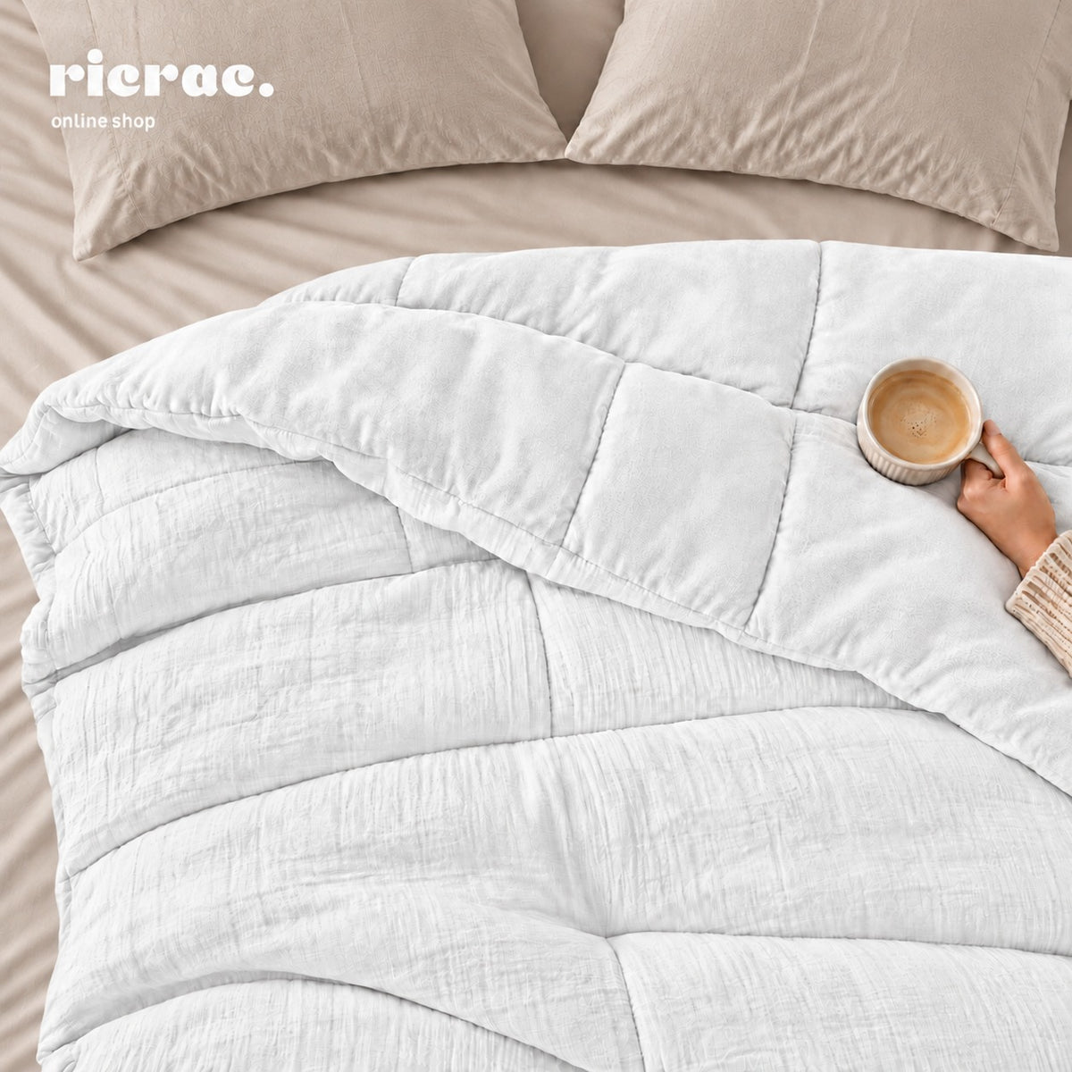 Double Face Duvet Set & 2 Pillow Cases - Muslin Cotton