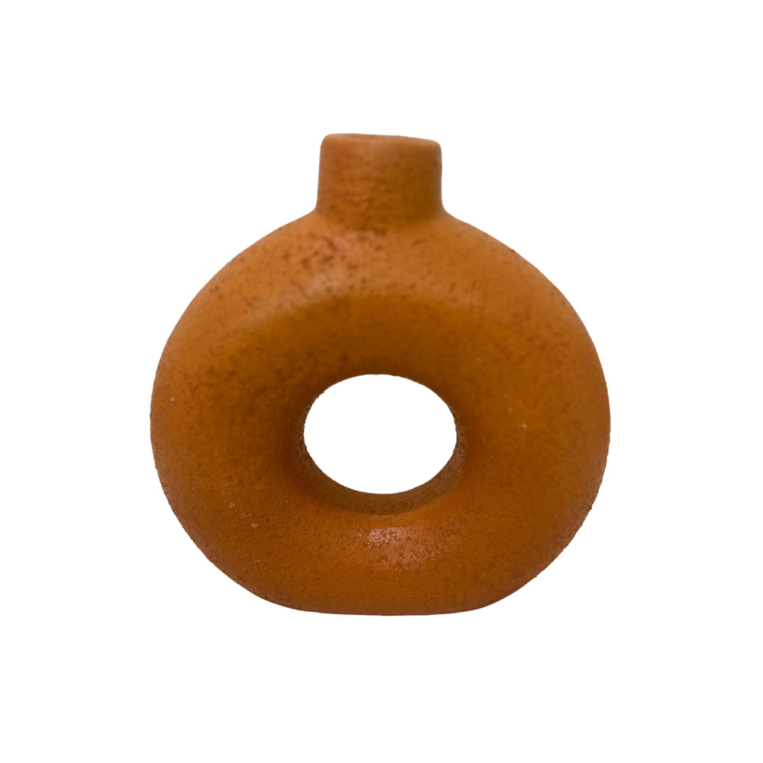 Handcrafted clay accessory, unique round vase for home decor, showcasing the clay accessory design.