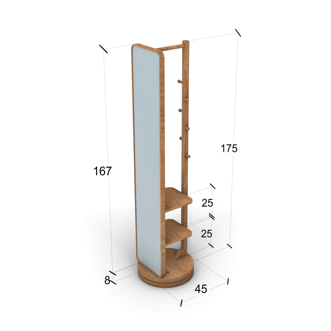 Rentoof Round Rack Mirror - Stylish & Functional – Ricrac Shop