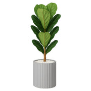 Rivo Fiberglass Pot showcasing a tall, tapered design with a sleek angled rim, perfect for showcasing ornamental plants.