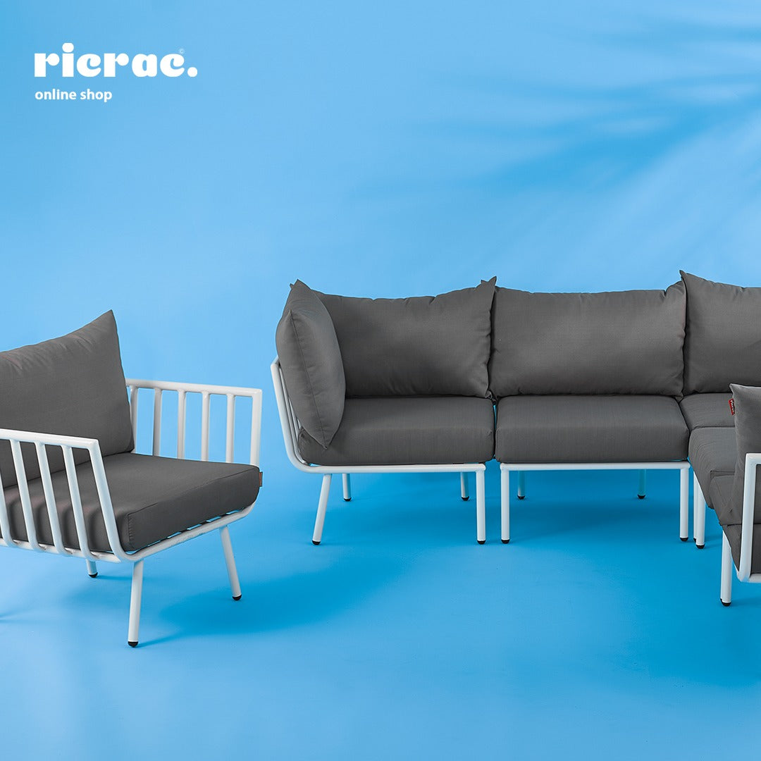 Rakot- Set of L Shape Sofa 1 Side Chair & Table