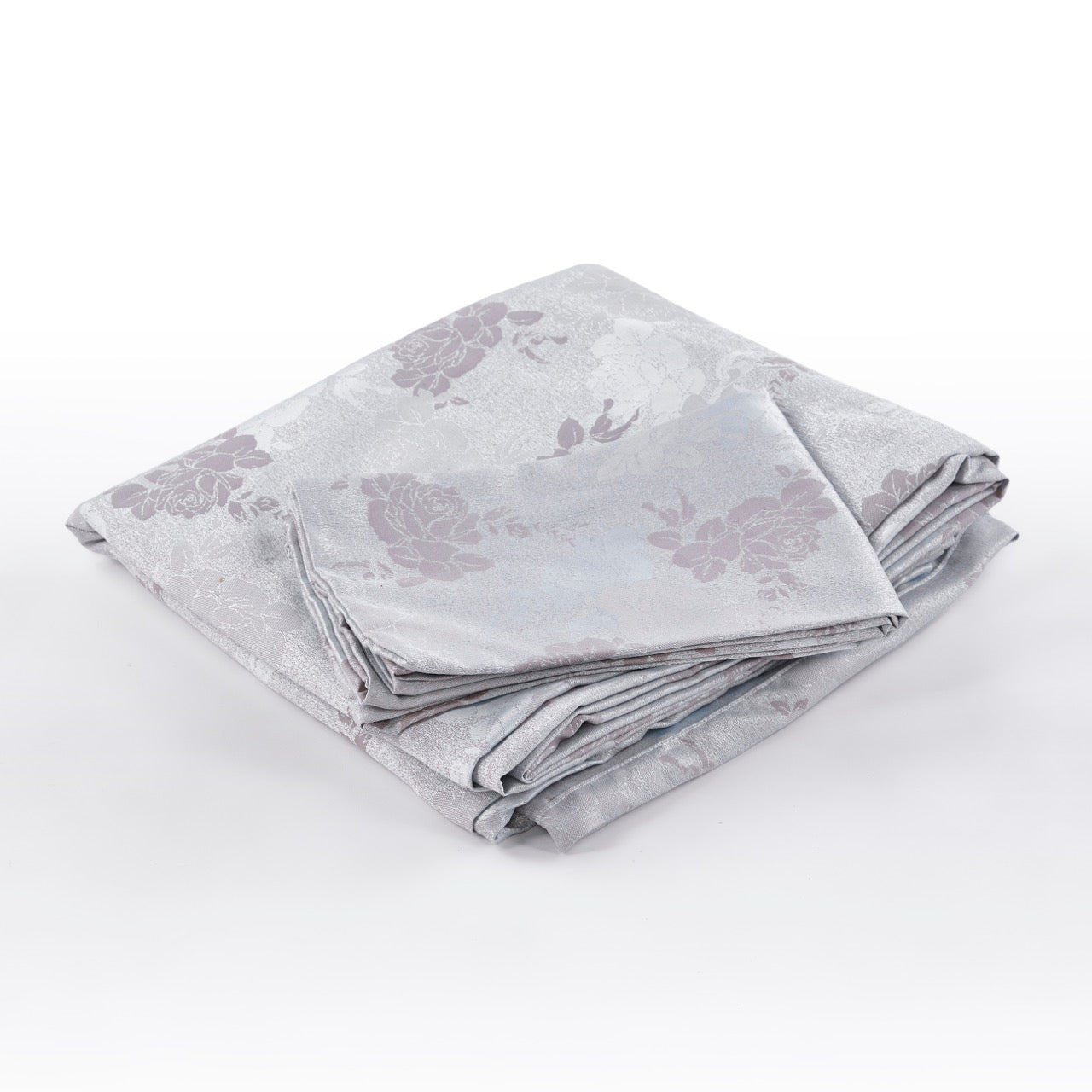 Raksy- Gray Blue Floral Jacquard Flat Sheet Set