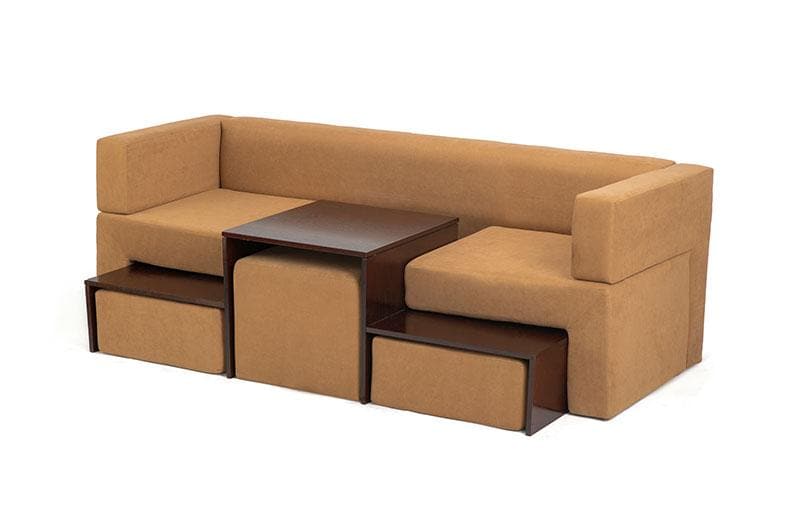 Wooden Sofa with Poufs - Razed