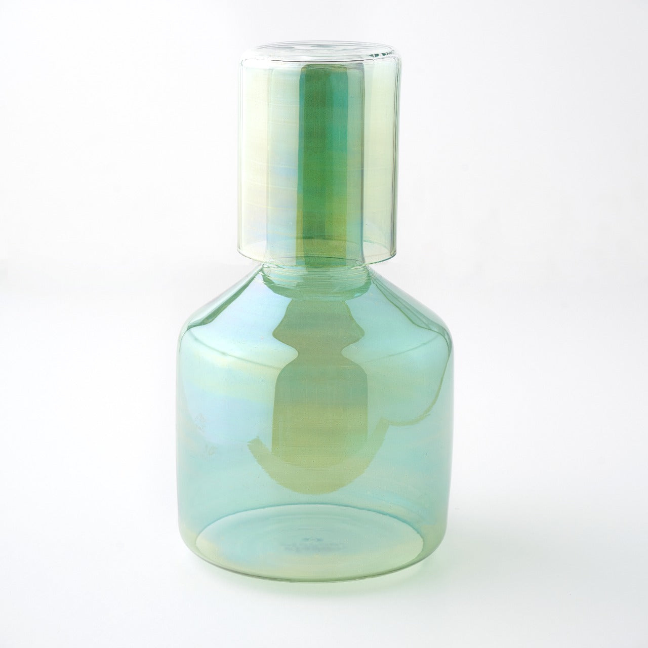راكوزي - زجاجة مصنوعة يدويًا مع كوب واحد