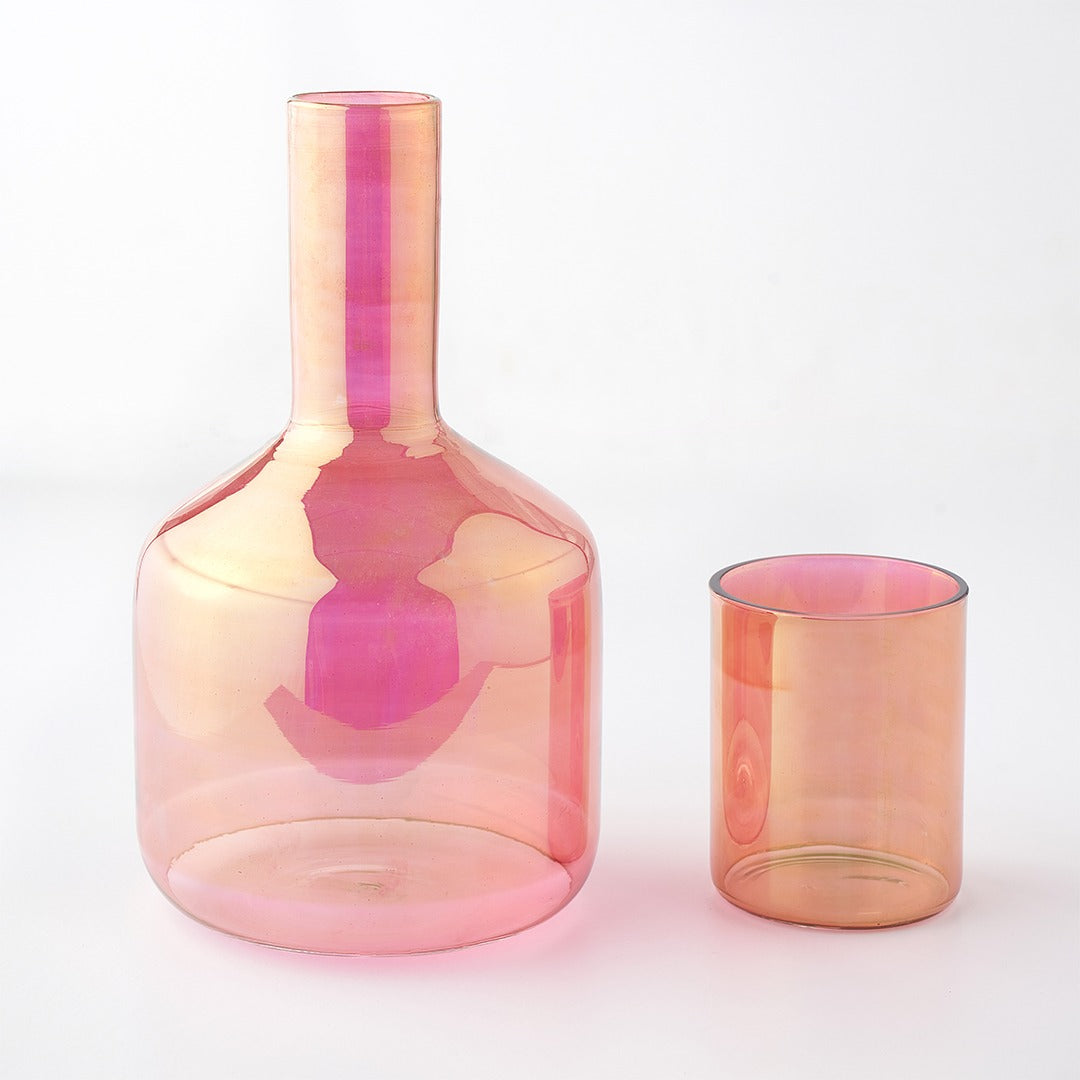 Rakoozy- Hand Blown Glass Bottle with 1 Cup