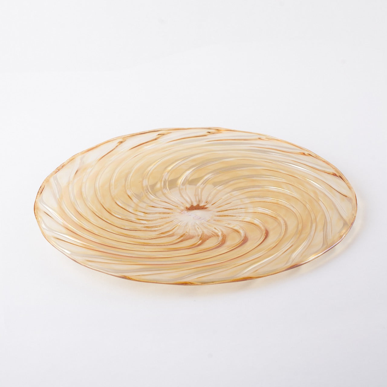 Rambassy - Hand Blown Glass Swirl Serving Plate