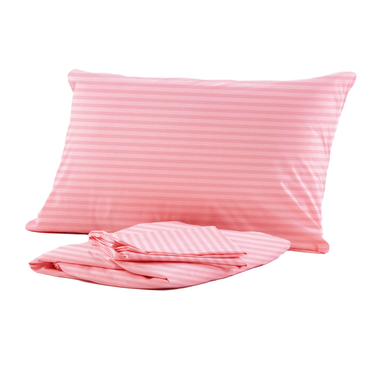 Relona- Striped Polycotton Bed Sheet Set (1 Linen  & 2 Pillow Cases)