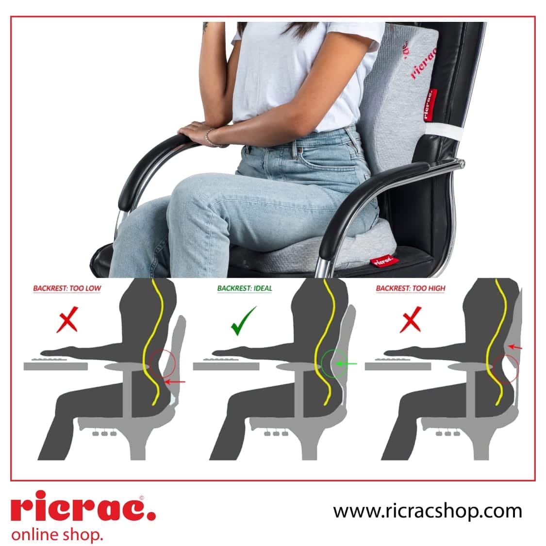 Back Support Pillow - Chair Support Pillow - Ricrac Shop